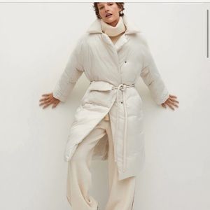 NWT Mango anorak puffer with belt & detachable bag
